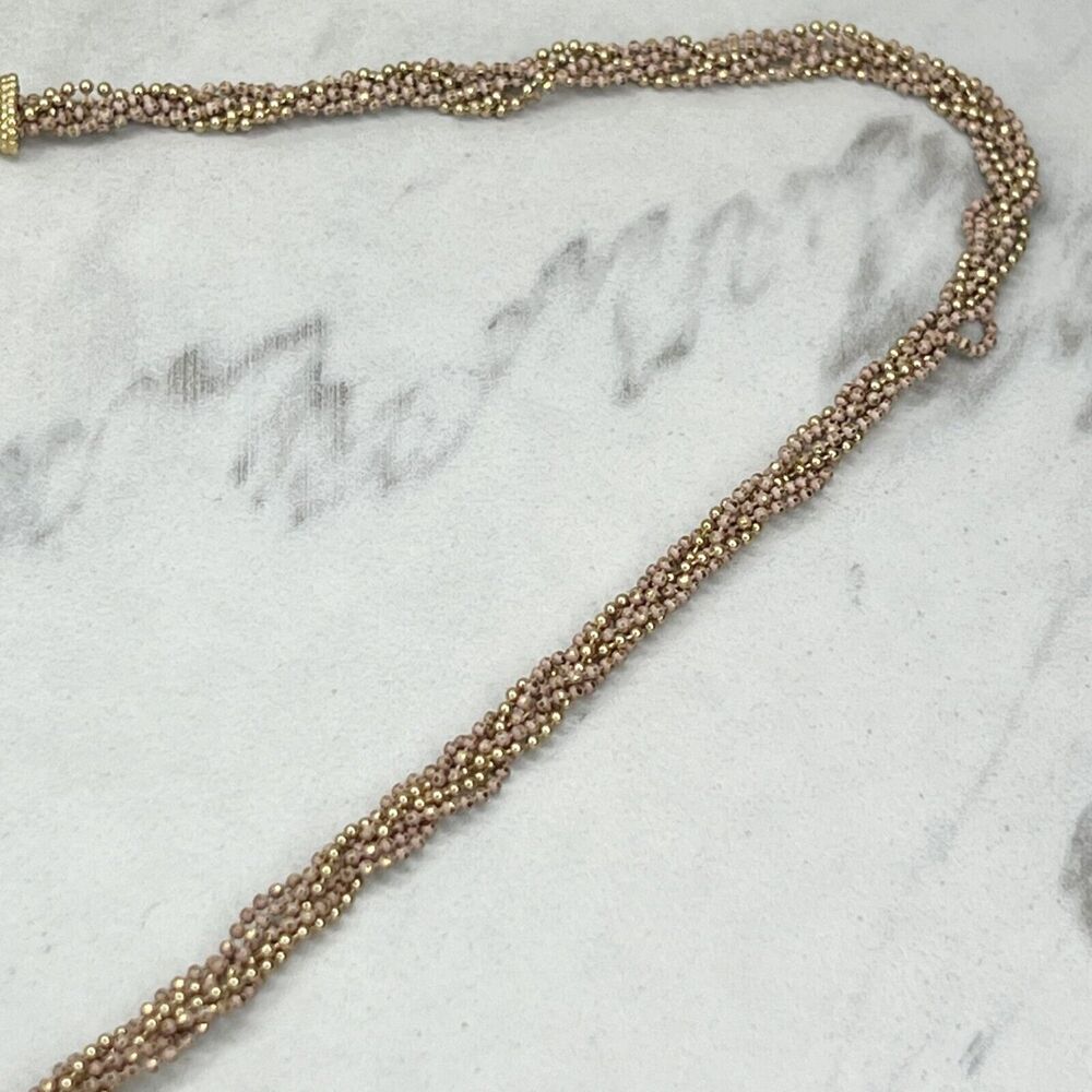 Chico's Beaded Braided Gold Linear Tassel Boho Y Necklace ✨ - Picture 6 of 9